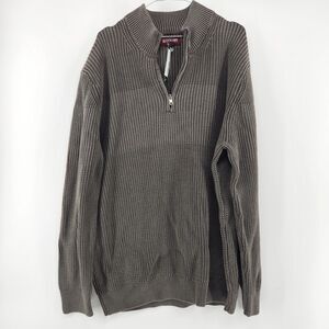 Alesbury Men's XL Olive Stone Washed Shaker Stitch Quarter Zip Sweater NWT